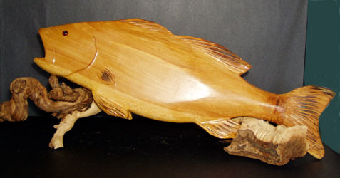 Carved Bass fish