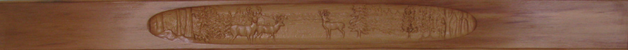 Cypress 3D Carved Mantel Deer Scene