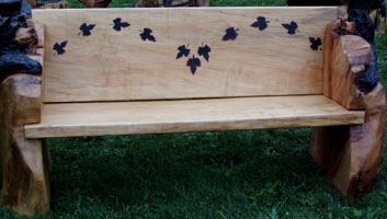 Bear Bench with Maple Leaf