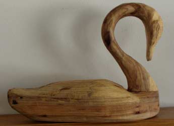 Hand carved Swan