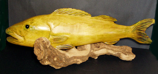 Carved Walleye fish